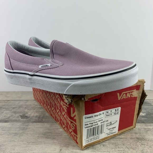 vans slip on sea fog true white
